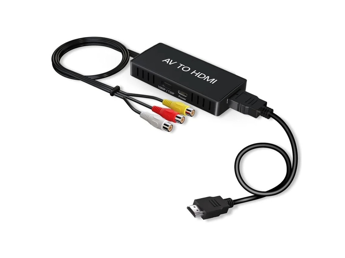1080p Rca Cvbs Av Para Hdmi Adaptador Conversor Suporta Pal/ntsc Compatível Com Pc, Computador, Tv, Wii, Xbox, Stb, Vhs, Vcr Bestvite