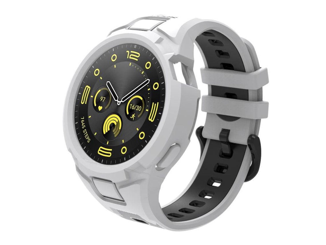 Bracelete Para Huawei Watch Gt 5 / 4 / 3 (46mm) - Tpu Integrado - Esportivo Branca E Preta