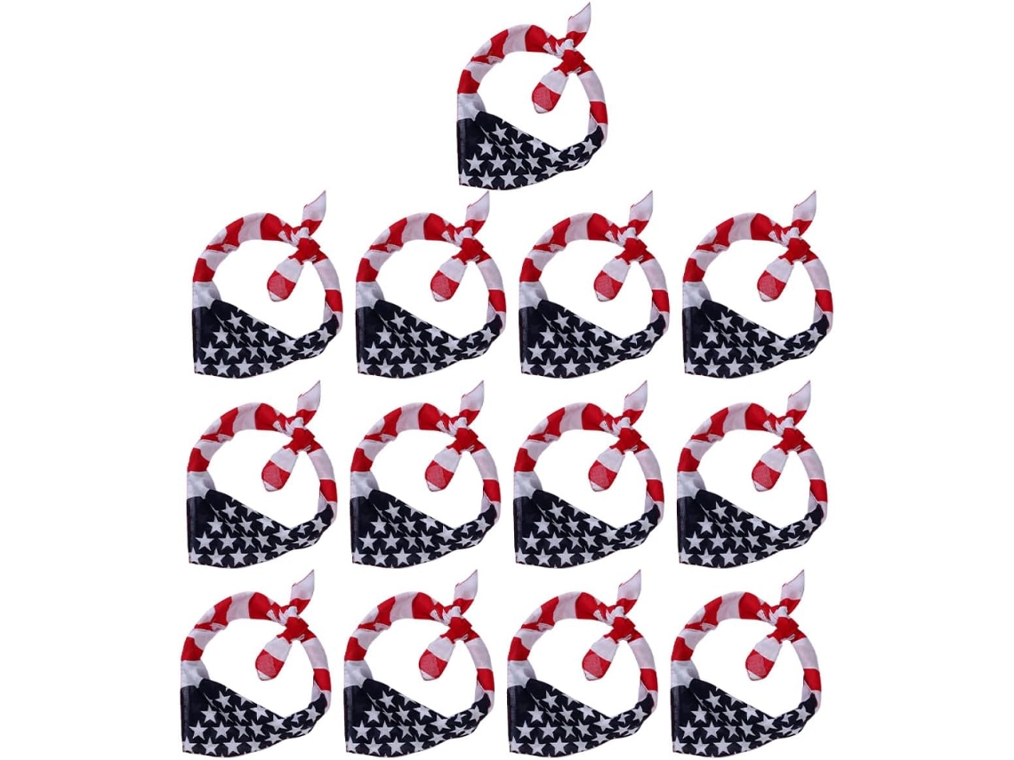 Lenços Da Moda Nuobesty Para Adultos, Meninos E Meninas, Cores Sortidas, Pacote Com 13 Unidades, Bandeira.