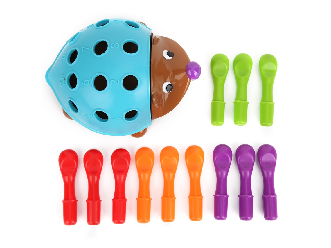 Primerox brinquedo Educativo Ouriço de Inserção para Crianças a Partir de 18 Meses com 12 Palitos