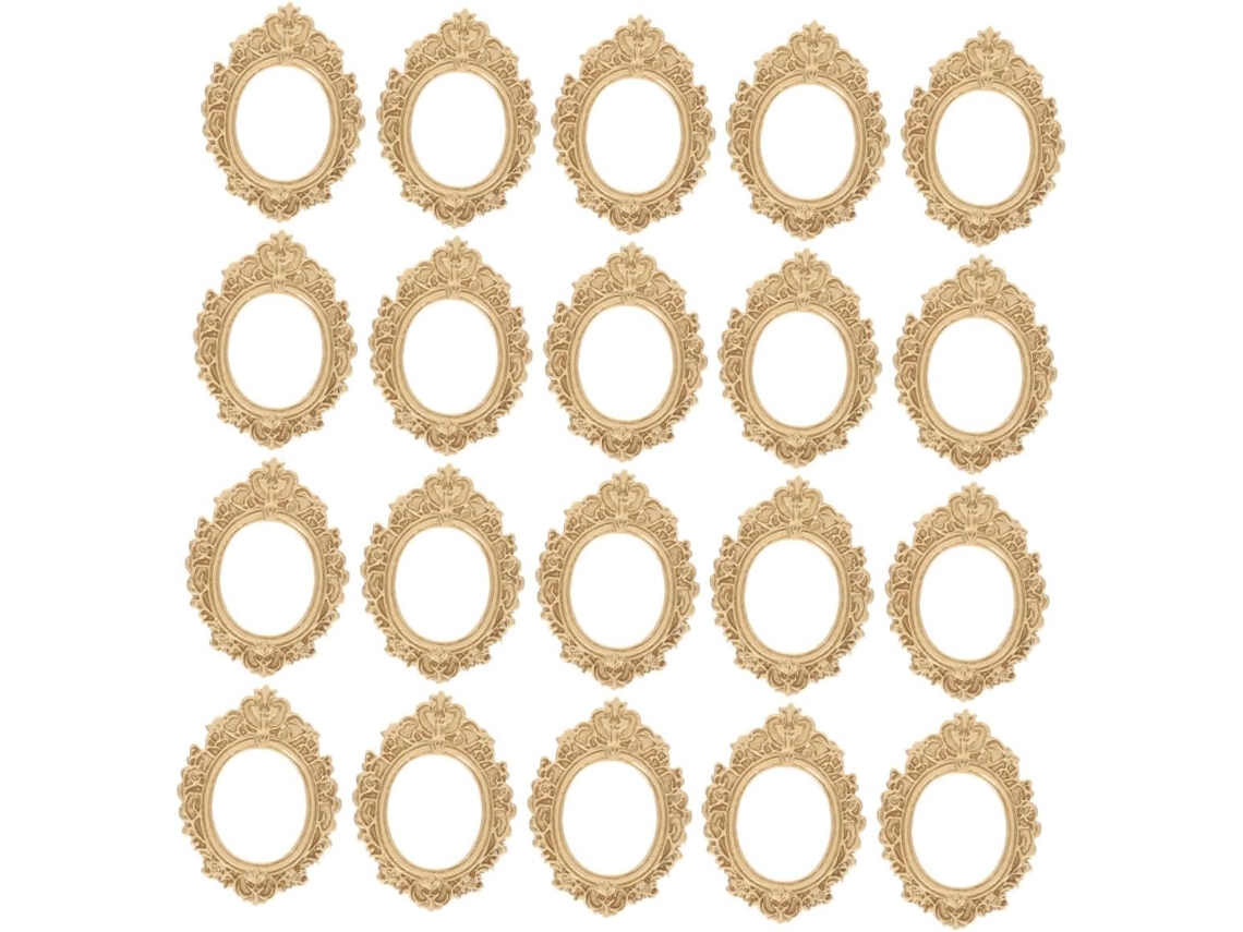 Conjunto 20 Porta Retratos Ovais Formato Acabamento Resina Epóxi Vintage Design Retrô Elegante Projetos GOKOCO
