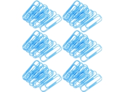 Clips de mesa para papel, 100 unidades, 10 cm, metal e plástico, azul