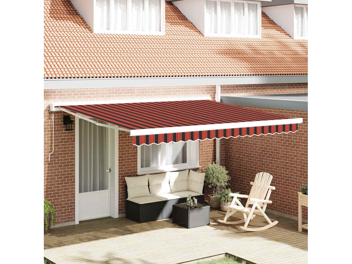 Vidaxl Toldo Retrátil Amarelo E Laranja 400 × 350 Cm
