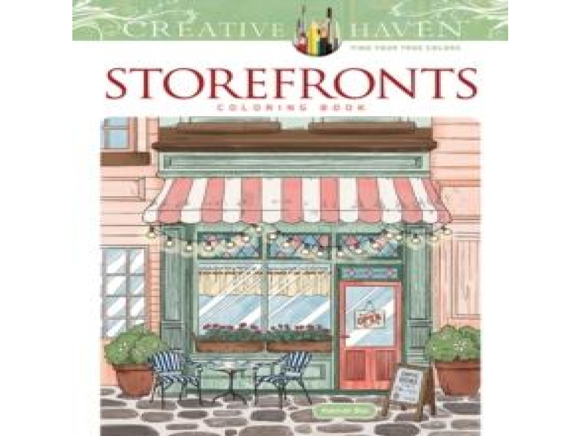 Livro Creative Haven Storefronts Coloring Book de Hannah Bee (Inglês)