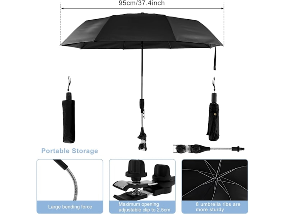 Suporte Dobrável para Guarda chuva em Carrinho de Bebê AQUAFORGE