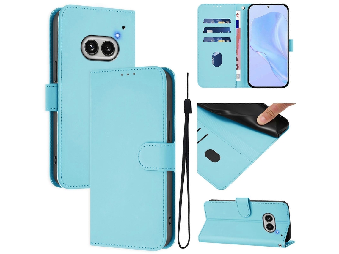 Capa De Celular Em Couro Sintético De Cor Sólida Com Toque Aveludado E Cordão Para Nothing Phone 2a