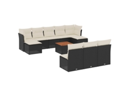 Garden Sofa Set, Garden Sofa Sets Vidaxl Preto Rattan / Vime (n/a)