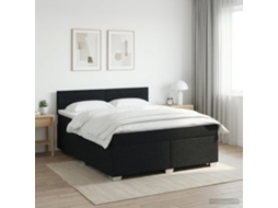 Vidaxl Cama Box Spring Com Colchão Preto 140 X 190 Cm Tecido