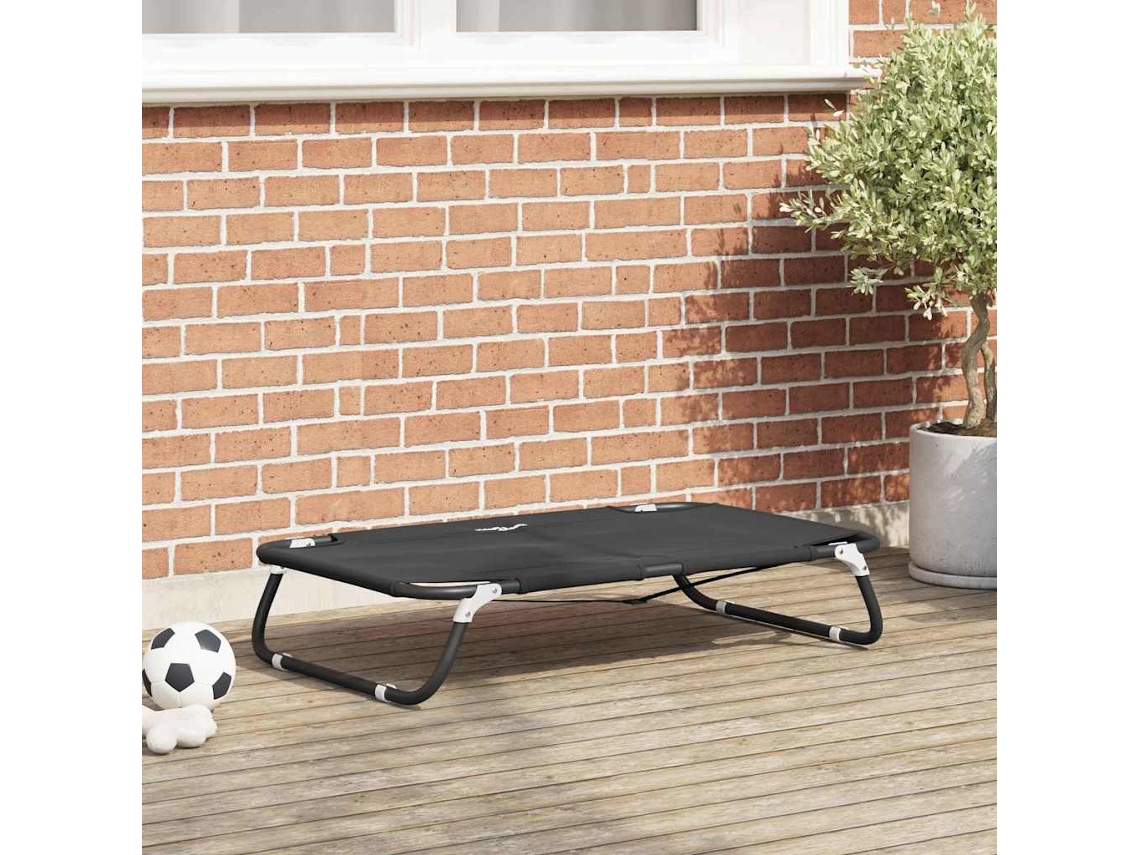 Vidaxl Cama Para Cachorro 90 X 55 X 18 Cm Aço Preto