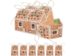 Caixas De Natal Lurrose Em Papel Kraft Reutilizáveis Formato Casinha Gengibre, 50-unidades Fáceis De Montar, Ideais Para