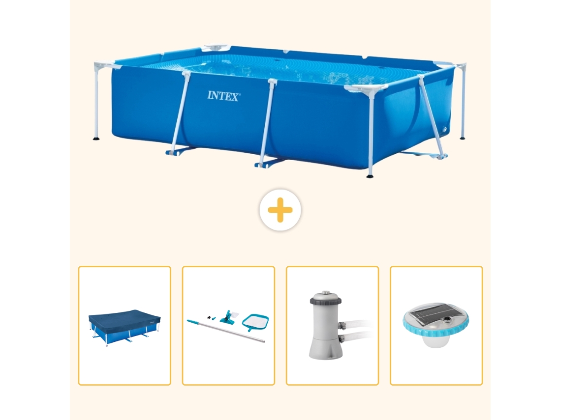 Intex Piscina Com Estrutura Retangular - 300x200x75 Cm - 5-peças S73
