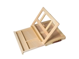 (cor Natural Da Madeira) Cavalete De Mesa Dobrável Com Gaveta, Ideal Para Esboços E Desenho De Modelo Vivo.