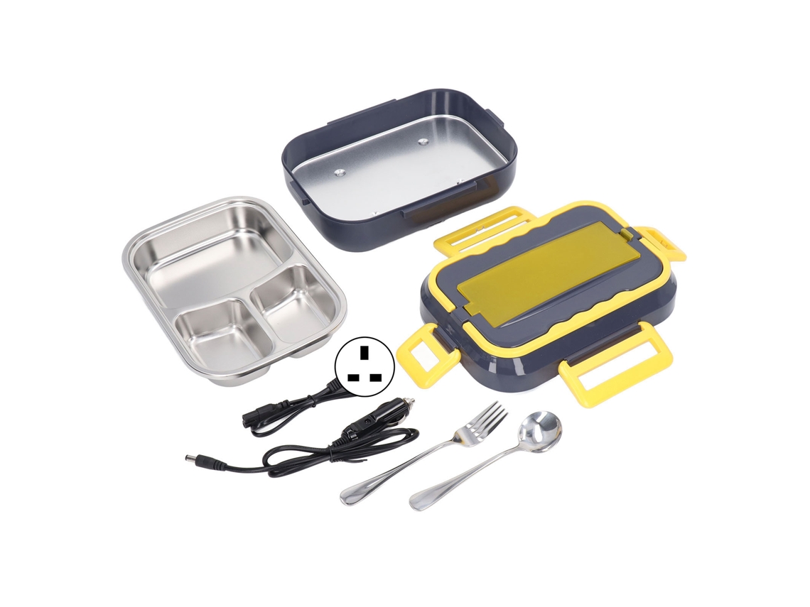 Caixa térmica elétrica para almoço 1,5l, aço inox, 12v, plug and play, portátil S/MARCA