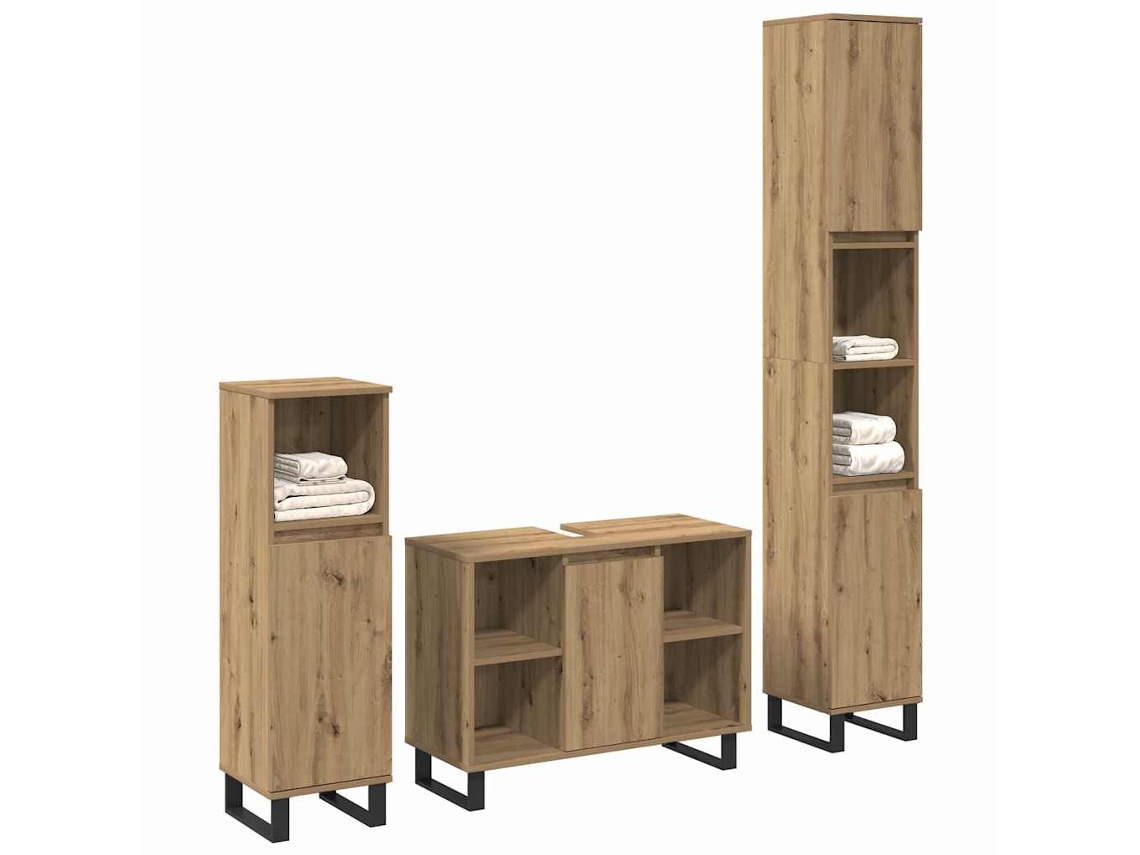 Conjunto de móveis de banheiro MAISON EXCLUSIVE com suporte 3 peças Castanho