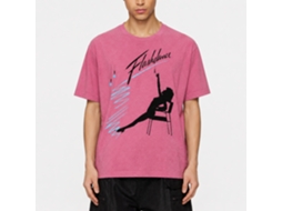 Rockinstone Flashdance Silhouette Chainpull Retro Pink Heather T-shirt Size:l