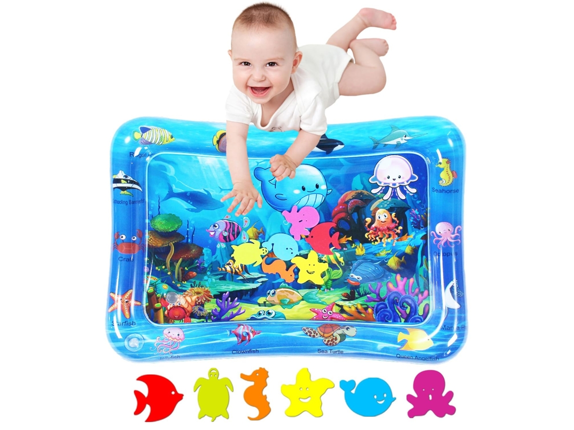 Tapete Aquático Insuflável Para Bebé Com Água, Em Pvc, Livre De Bpa, 27,5 X 20 Polegadas Elysve