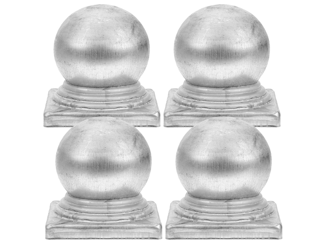 Inoomp Tampas Redondas para Postes, Kit de 4 Peças, Metal, para Postes de Cercas e Portões, Tampas Protetoras Feitas de CHABERLU