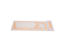 Teclado De Silicone Sem Fio Plegável Com 107 Teclas