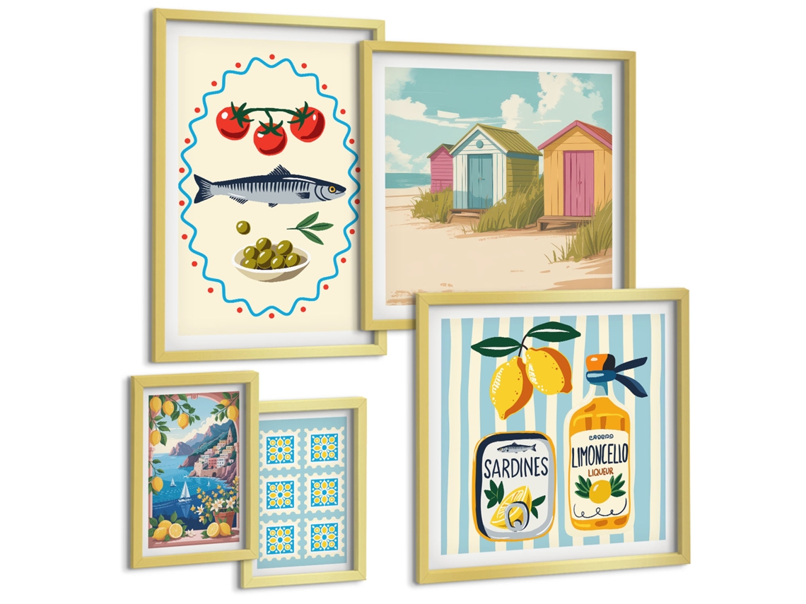 Conjunto De Pinturas Cozinha Mediterrânea Sabores Espelharte (5 Peças)