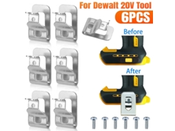 Conjunto de 6 Ganchos de Reposição para Presilha de Cinto Dewalt 20v | S/MARCA