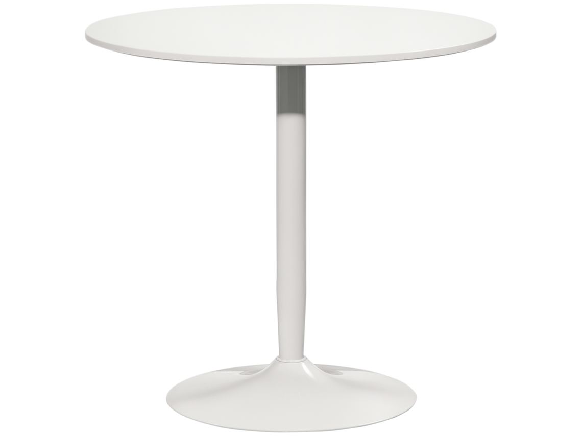 Mesa de Cozinha Mdf e Aço Cor Branco Ø80x75 cm Homcom