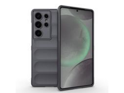 Capa Halinuia Para Samsung Galaxy S25 Ultra 5g Magic Shield Tpu Flanela Cinzento Escuro (proteção Integral, Interior Em Flanela)