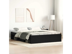 Vidaxl Estrutura De Cama Sem Colchão, Carvalho Preto, 160x200 Cm, Madeira Engenheirada