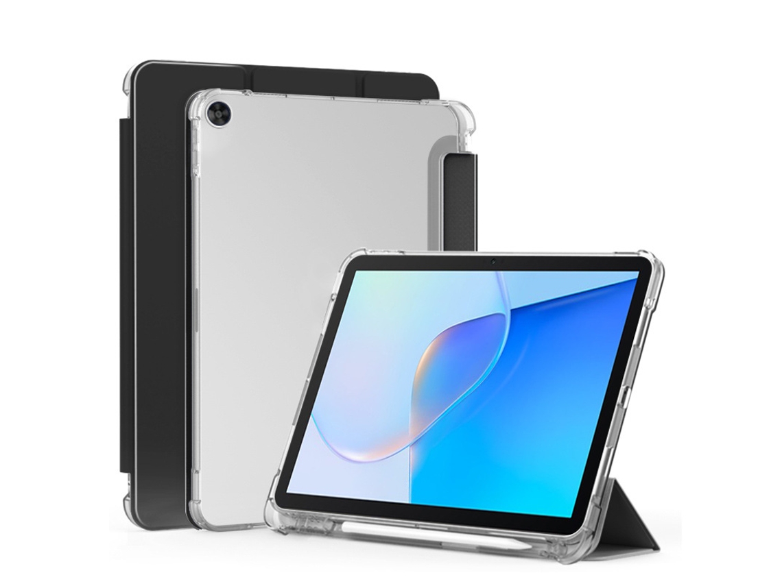 Capa Com Suporte Para Caneta Para Tablet Honor V9 11.5 Polegadas, Transparente Rígida Com Três Dobras. Preto Hexinyigjly