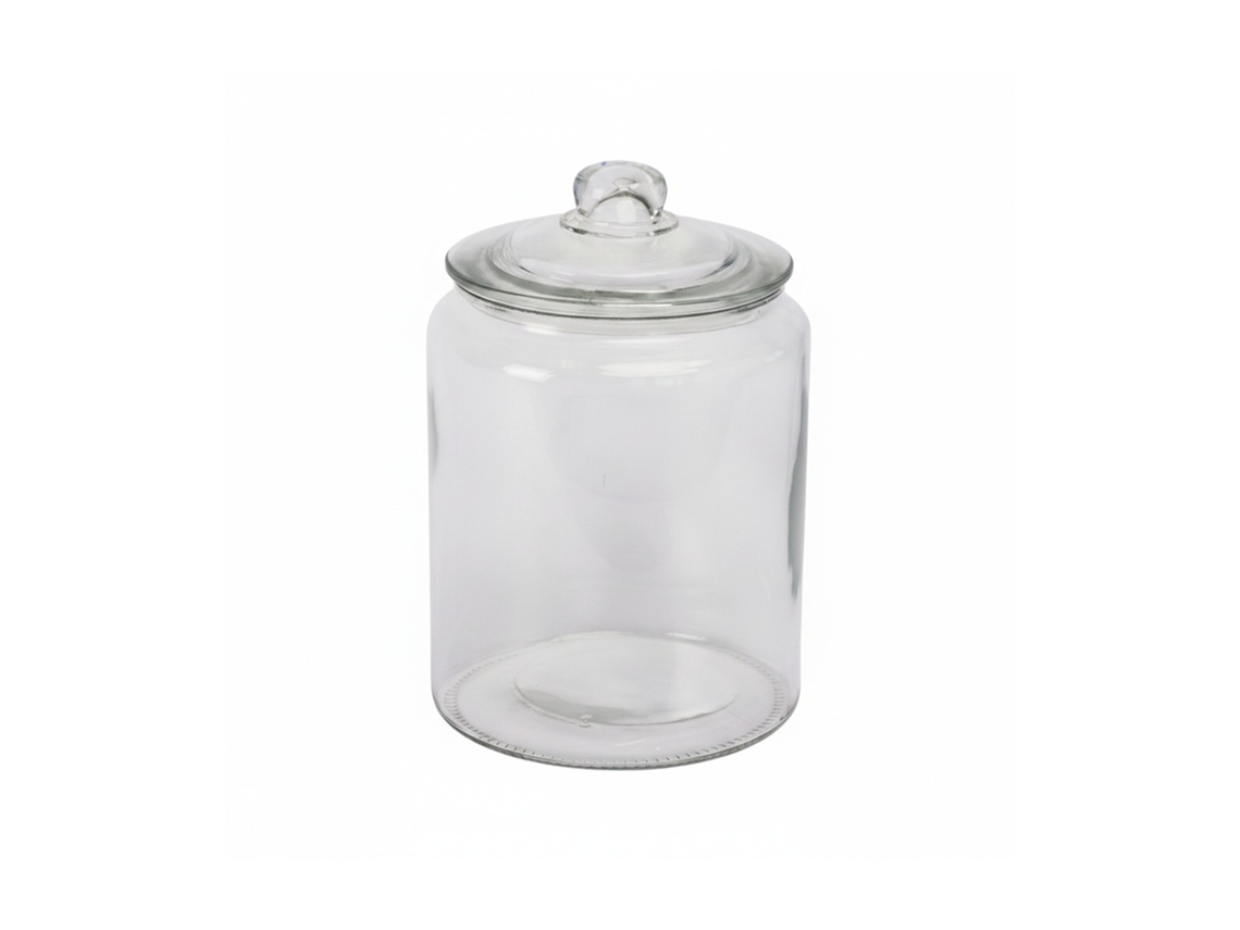 Relaxdays Frasco De Armazenamento Com Tampa, 6 L, Vidro, A X D: 30 X 20 Cm, Redondo, Hermético, Transparente