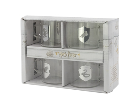 Conjunto 4 Chávenas de Vidro Harry Potter