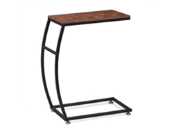 Mesa De Apoio Relaxdays Em Design Industrial, C-forma, Hbt 58,5 X 47,5 X 25 Cm, Mesa Para Sofá E Cama, Metal E Mdf.