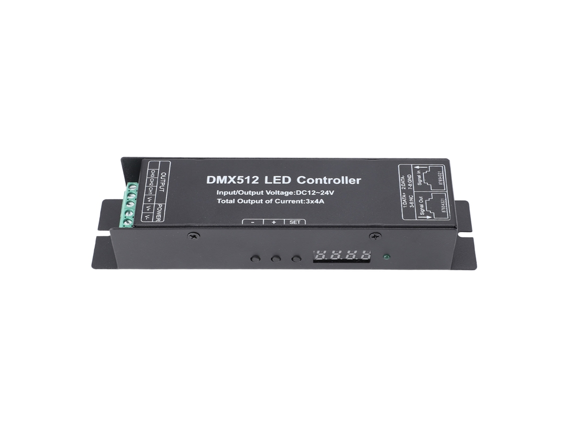 Rebe-controlador Decoder Dmx512 De Voltaje Constante 3 Canales Dc12v‑24v Para Tiras Led Y Luces De Escenario