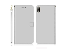 Capa De Couro Com Superfície Espelhada Imitando, Abertura Horizontal, Suporte, Compartimentos Para Cartões, Carteira E Cordão Para Huawei Y5 (2019) /