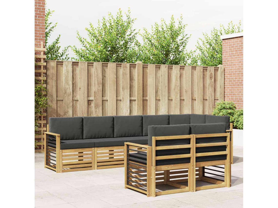 Vidaxl Conjunto De Sofás Para Exterior 8 Unid. Branco E Antracite