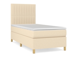 Box Spring Bed, Box Spring Beds Vidaxl Creme Tecido (100 X 200 Cm)