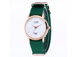 Reloj De Pulsera De Cuarzo Con Correa De Nailon Para Mujer Y Hombre Estudiante Moda (verde)