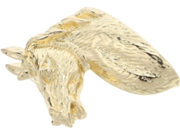 Puxador Decorativo Em Forma De Cabeça De Cavalo Em Liga De Zinco Banhada A Ouro 980c |