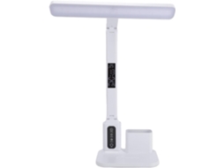 Luminária de mesa inteligente com relógio e data, bateria de 3600 mAh, proteção para os olhos, ideal para estudar, ler e relaxar.