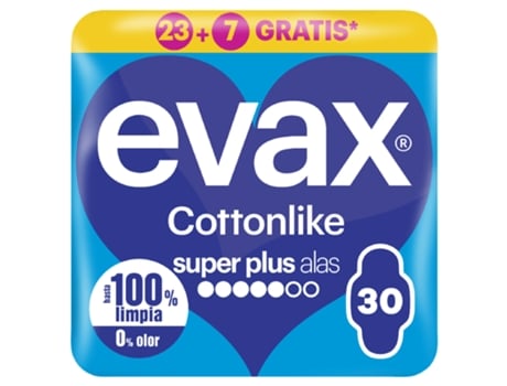 Pensos Higiénicos Cottonlike Super Plus Com Abas Evax