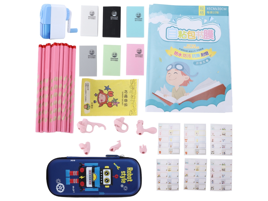 Student Stationery Set LAXISCREED (large capacity Storage, Automatic Pencil Sharpener)