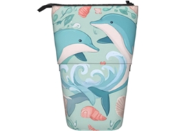 Case Trousse Crayons Télescopique Romantic Dolphin Coral Boite Crayon Cosmé Peil Télescopique