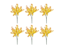 Laxiscreed Planta Artificial Buda Com 6 Ramos, Folhas Verdes, Altura De 32,5 Cm Para Decoração Natural