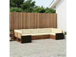 Vidaxl Conjunto De Sofás Para Exterior 7 Pcs Natural E Creme