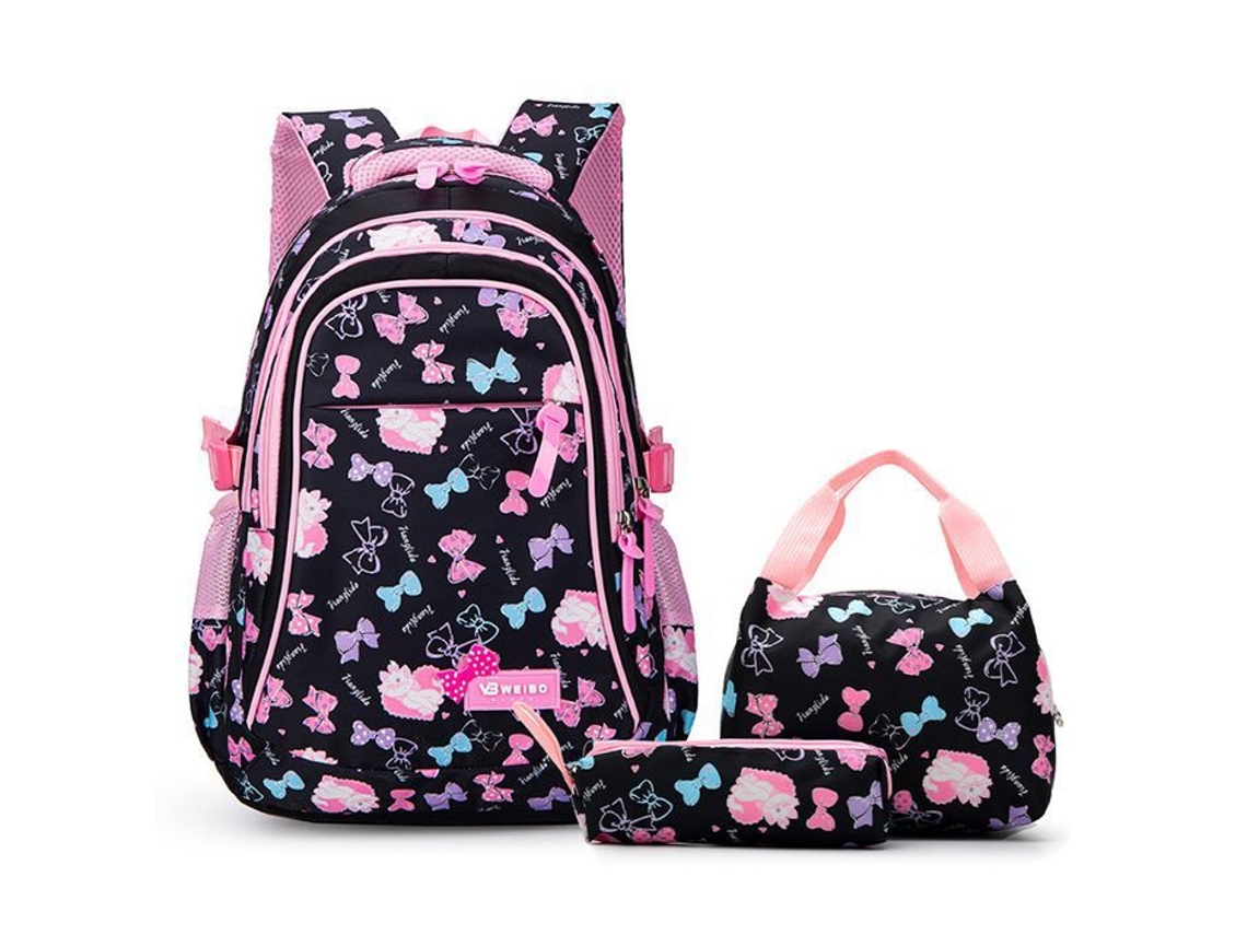 Mochila Swarey Para Caminhadas, 3 Compartimentos, Para Meninas, Azul E Branca.