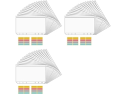 48 Bolsos Fichários A6, 6 Furos, Dinheiro, Pastas Transparentes Com Zíper Caderno De Orçamento 6 Argolas