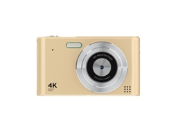 Câmera Digital Ultra Hd 4K H15 Com Foco Automático E Zoom 16X Mini Câmera Compacta Dourada