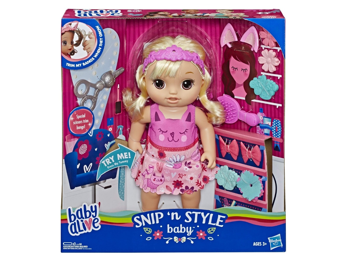 Bebé de Brincar BABY ALIVE  Magic Hairstyle (Idade Mínima Recomendada: 3 anos)