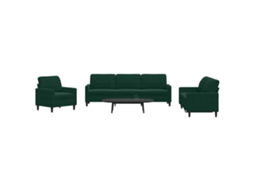 Vidaxl 4 Pcs Conjunto De Sofás Com Almofadões Veludo Verde-escuro