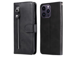 Capa Textura Gémeo Para Iphone 15 Pro Max Pele Sintética Anti-riscos Preto