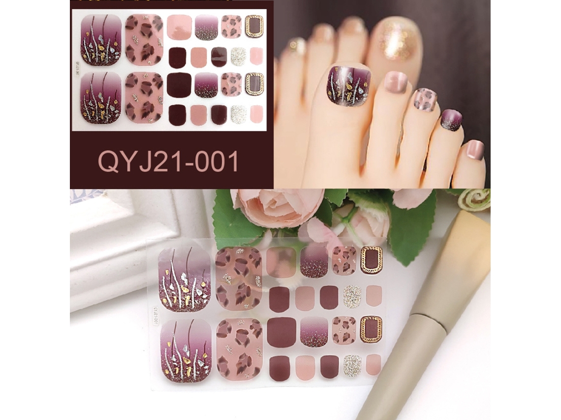 Rebe-stickers De Unhas Do Pé Full Wraps Adesivos Esmaltados Para Arte De Unhas Decorações Para Mulheres E Meninas